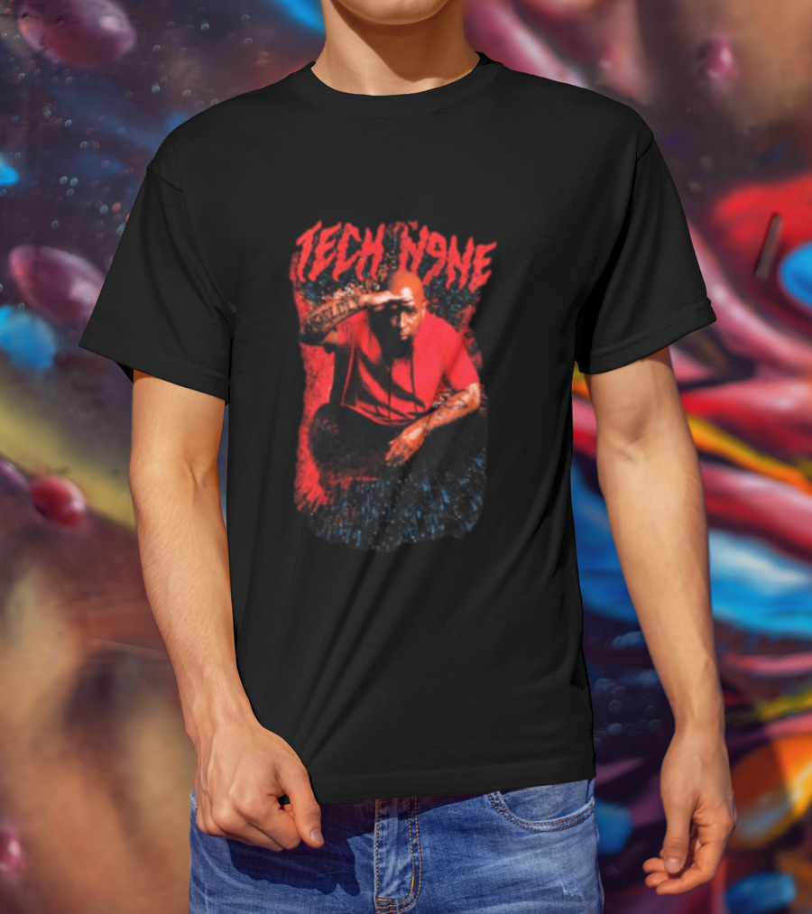 Strange Music Tech N9ne Salute Red Black T-Shirt