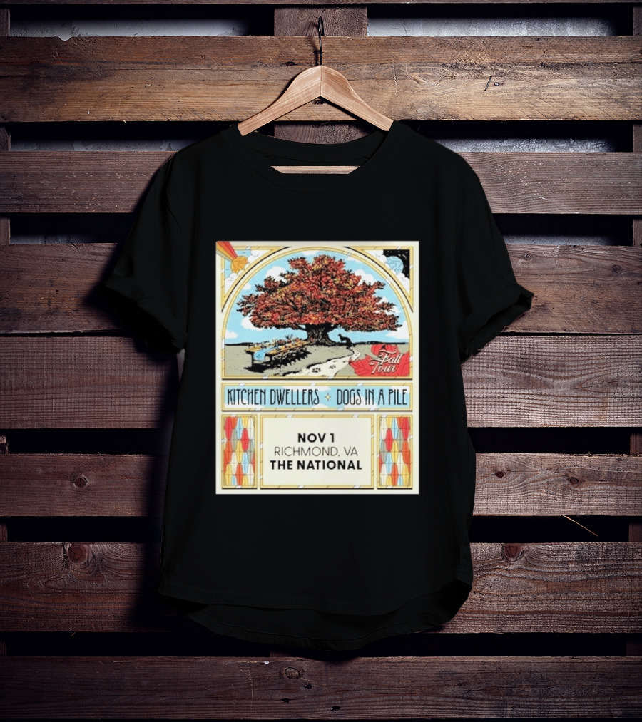 Kitchen Dwellers Dogs In A Pile Fall Tour 2026 Richmond VA The National November 1 T-Shirt