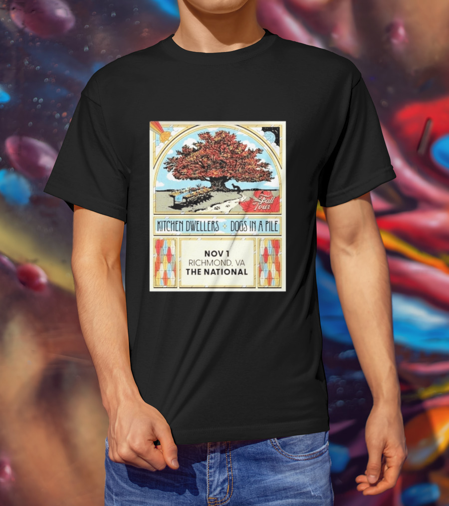 Kitchen Dwellers Dogs In A Pile Fall Tour 2026 Richmond VA The National November 1 T-Shirt