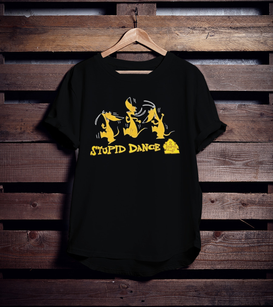 2 Stupid Dogs Stupid Dance Hanna Barbera Animation Vintage 90s Cartoon T-Shirt