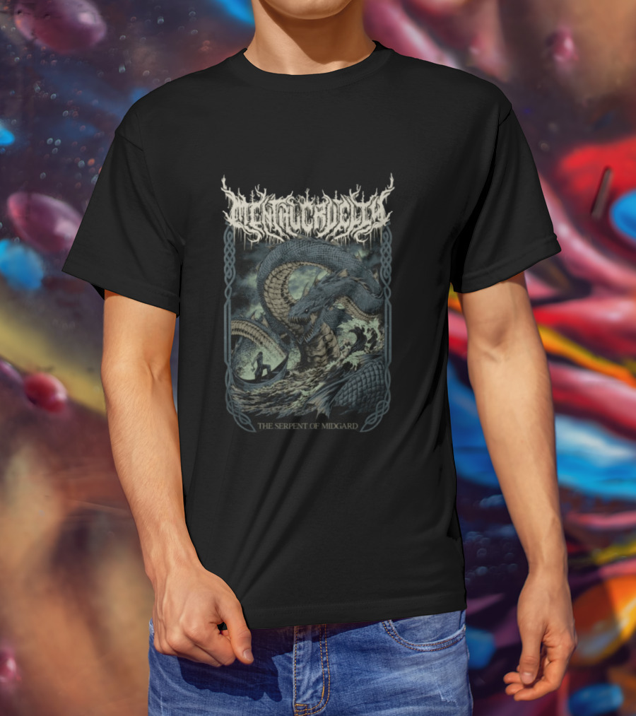 Indiemerchstore Mental Cruelty The Serpent Of Midgard Mythical Sea Monster Norse Viking T-Shirt