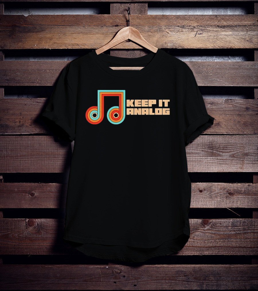 Keep It Analog Retro Cassette Tape Vibes Vintage Music Note T-Shirt