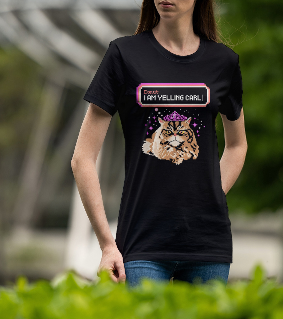 Donut The Cat I Am Yelling Carl Pixel Art Meme T-Shirt