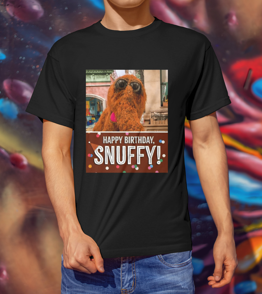Happy Birthday Snuffy Celebrate With Cheerful Confetti T-Shirt
