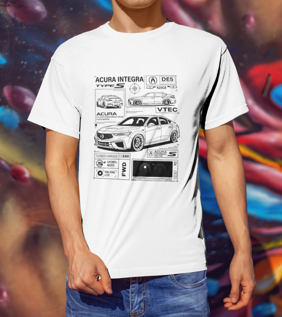 Acura Integra Type S Technical Blueprint T-Shirt