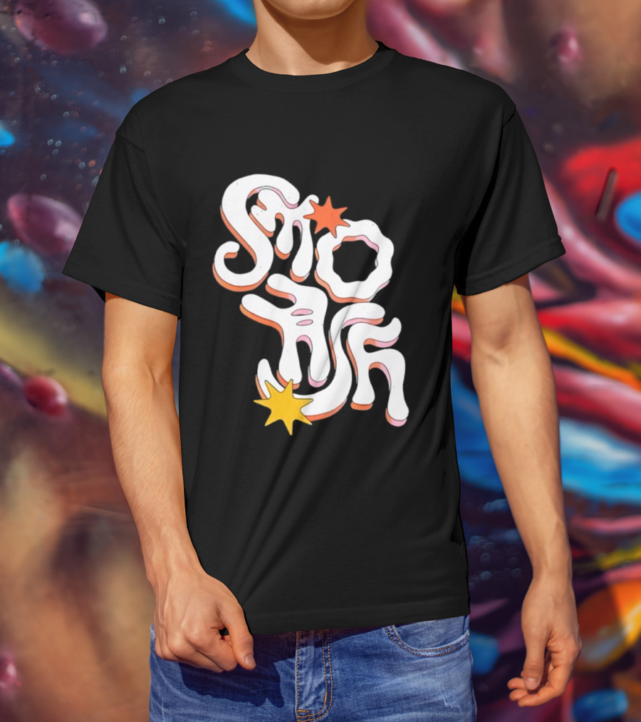 Stash Groovy 70s Retro Psychedelic Style With Stars T-Shirt