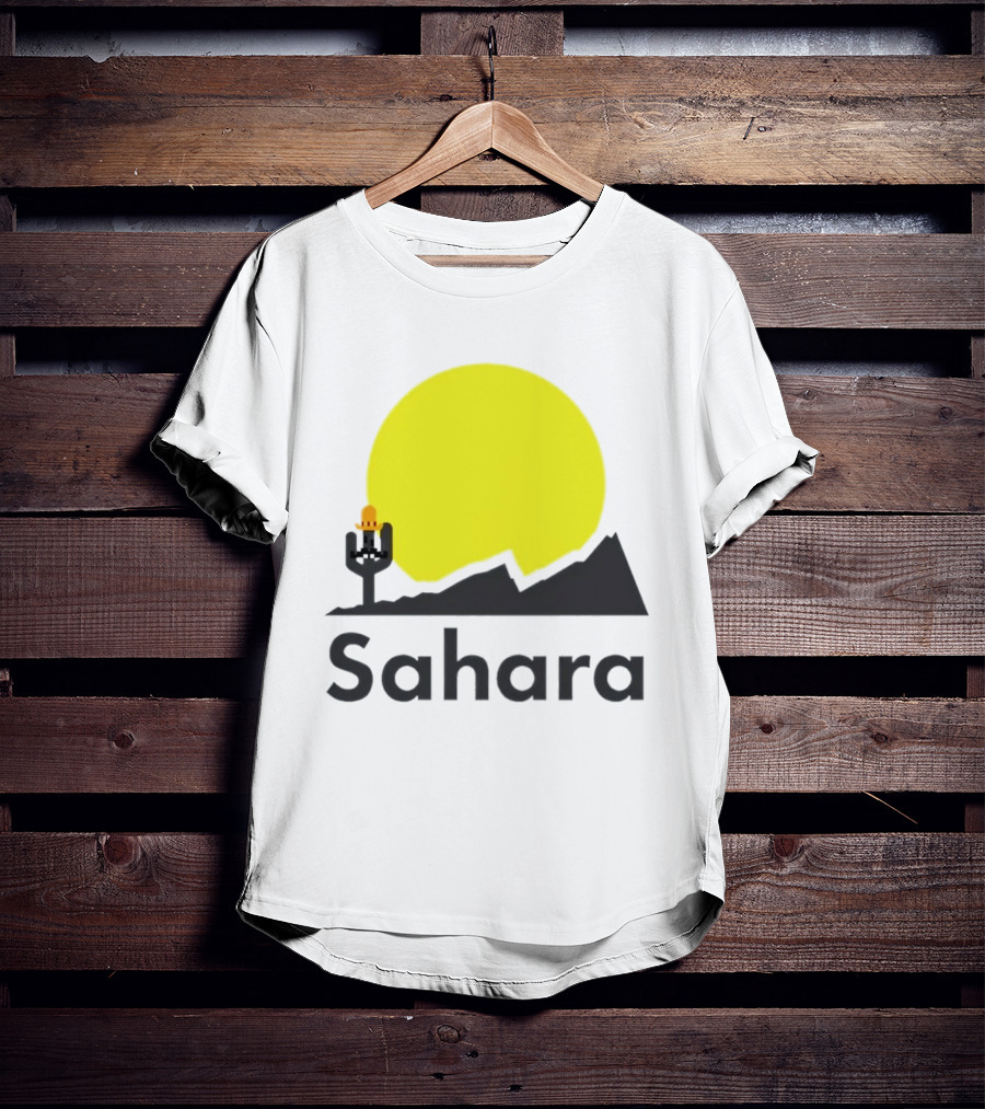 Sahara Desert Cactus Pixel Art With Sombrero Sunset Scene T-Shirt