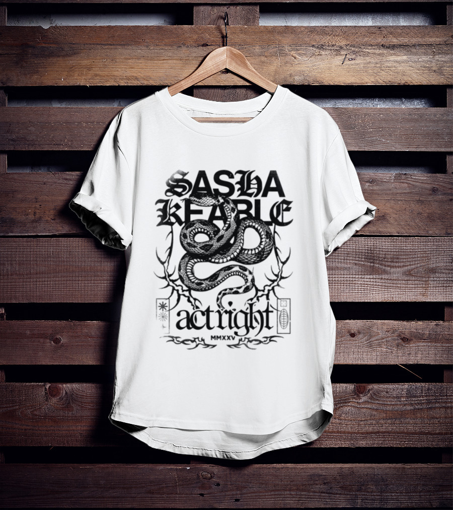 Sasha Keable Act Right US Tour White Snake T-Shirt
