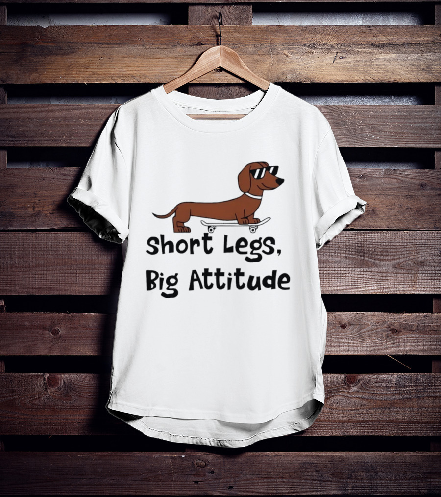 Dachshund Skater Short Legs Big Attitude T-Shirt