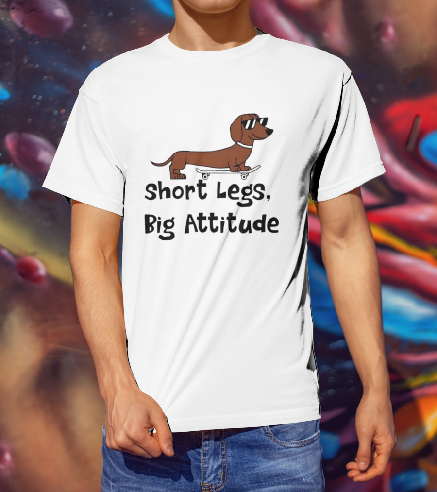 Dachshund Skater Short Legs Big Attitude T-Shirt