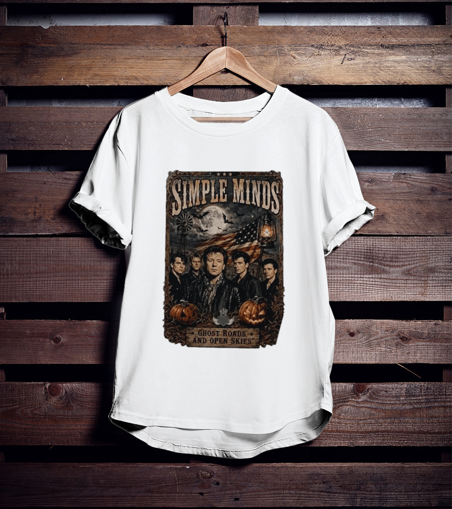 Simple Minds Band Ghost Roads And Open Skies Vintage American Flag T-Shirt