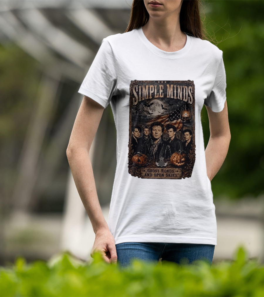 Simple Minds Band Ghost Roads And Open Skies Vintage American Flag T-Shirt