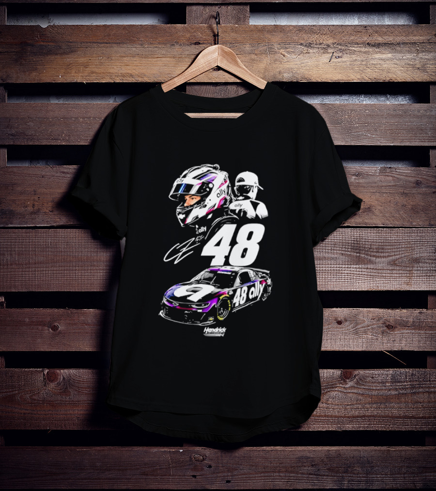 Alex Bowman 48 Ally Racing Helmet Car Hendrick Motorsports T-Shirt