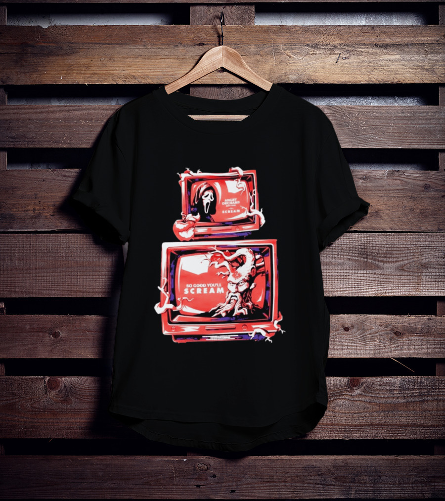 Angry Orchard Hard Cider So Good You'll Scream Retro TV Horror T-Shirt