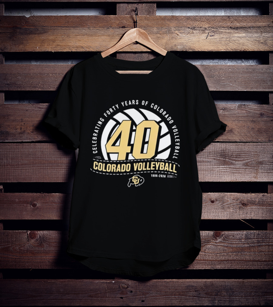 Celebrating Forty Years Of Colorado Volleyball 1986 2026 40th Anniversary Buffs T-Shirt