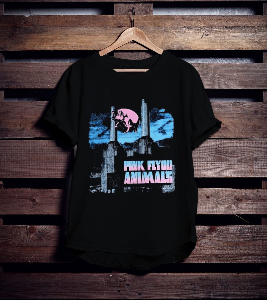 Pink Floyd Animals Album Cover Flying Pig Battersea Power Station T-Shirt