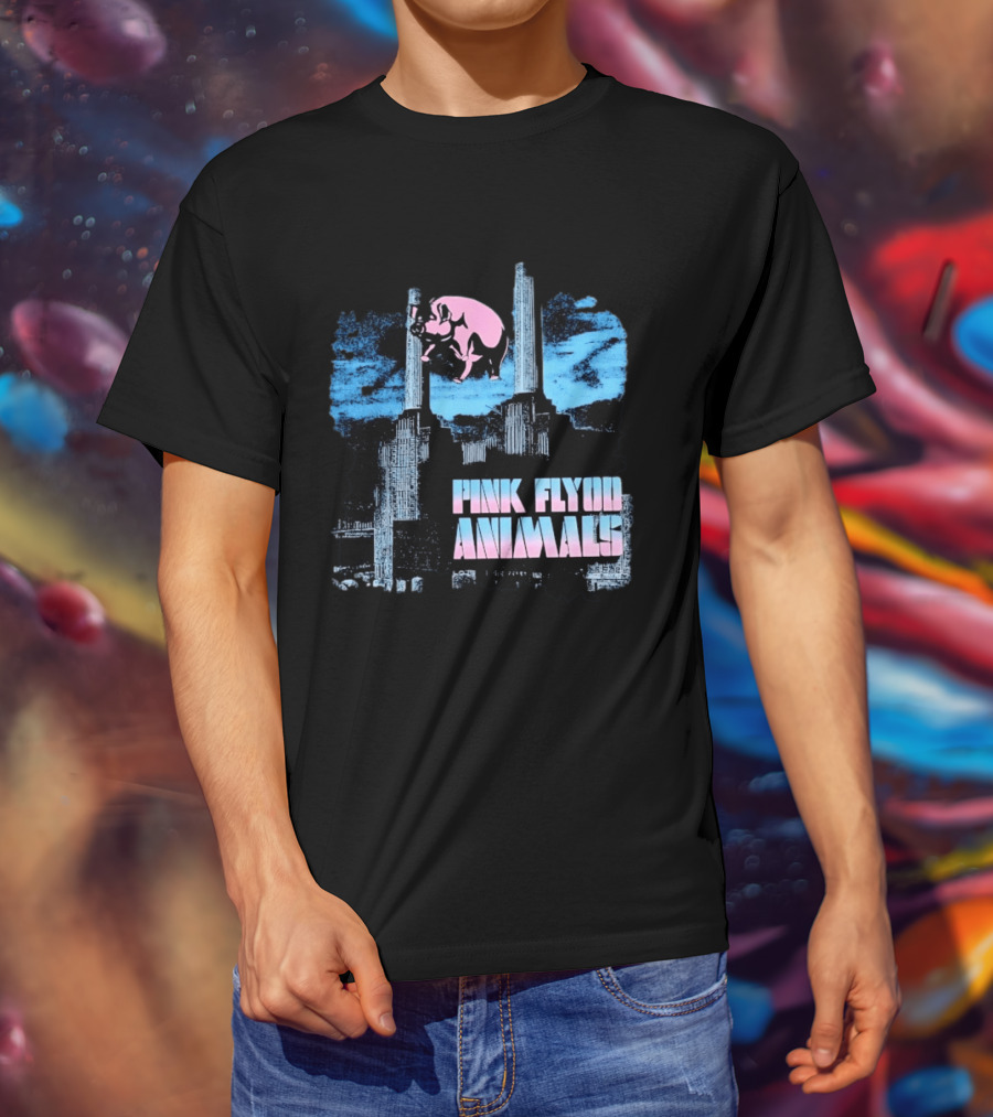 Pink Floyd Animals Album Cover Flying Pig Battersea Power Station T-Shirt