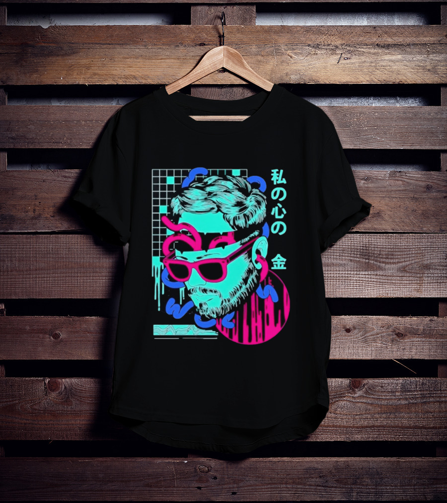 Vaporwave Aesthetic Japanese Text My Heart's Money Neon T-Shirt