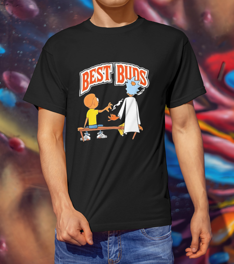 Rick And Morty Best Buds Adult Swim Cartoon Smoking Bench Scene T-Shirt