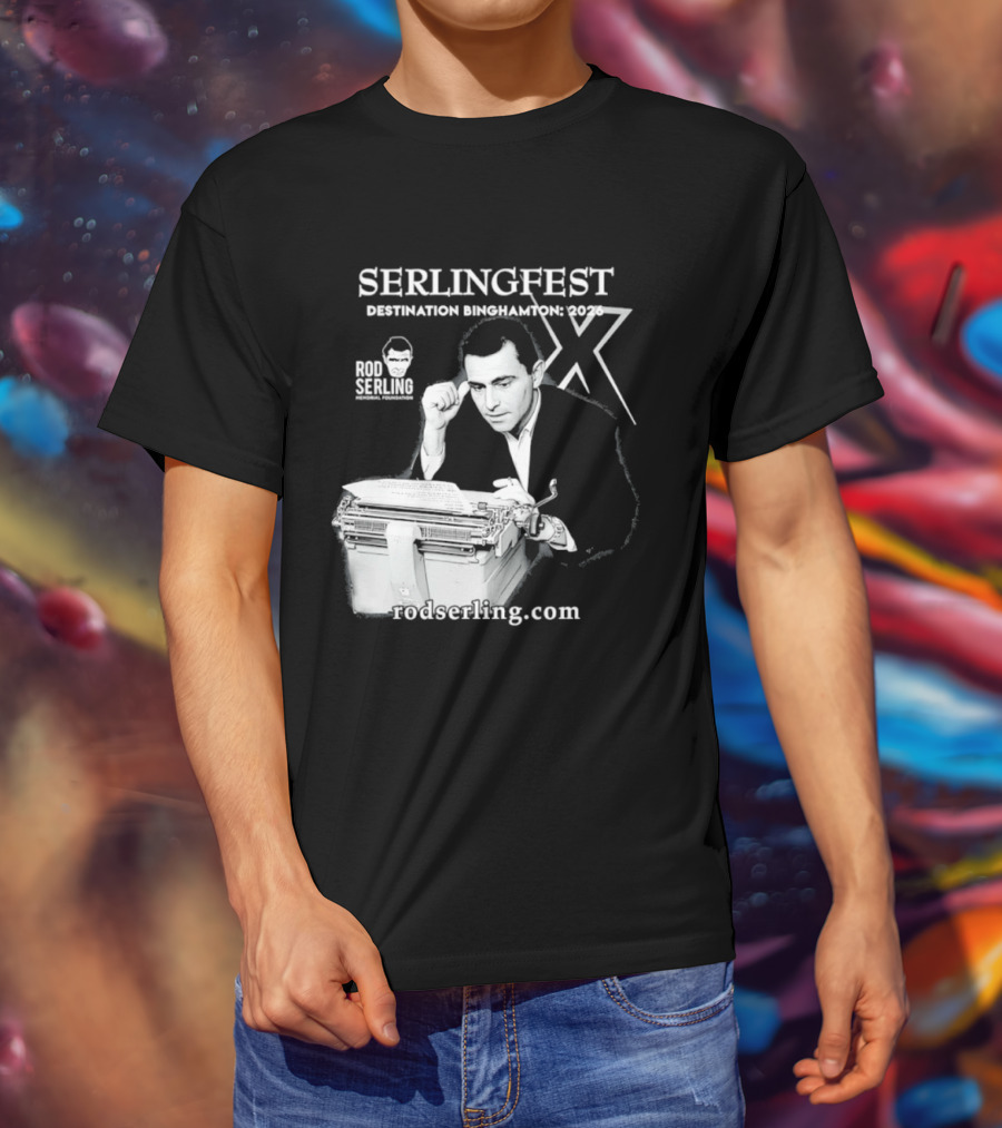 Serlingfest Destination Binghamton 2026 Rod Serling Classic Typing Image T-Shirt
