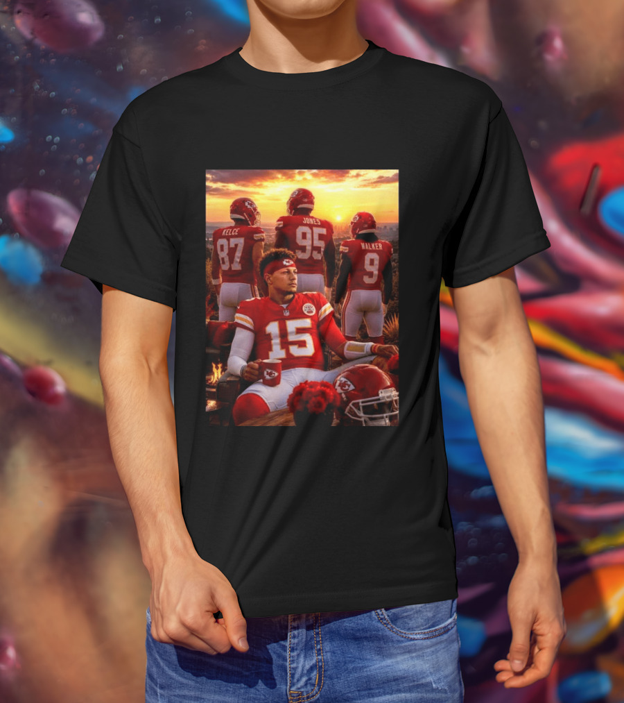 Good Morning Chiefs Kingdom Patrick Mahomes Kelce Jones Walker 87 95 9 15 T-Shirt