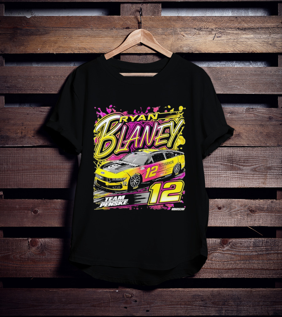 Ryan Blaney Team Penske BodyArmor Flash I.V. Car Number 12 NASCAR T-Shirt