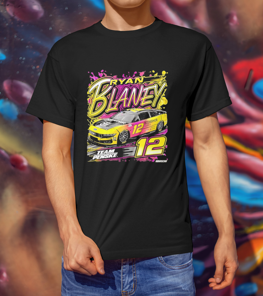 Ryan Blaney Team Penske BodyArmor Flash I.V. Car Number 12 NASCAR T-Shirt