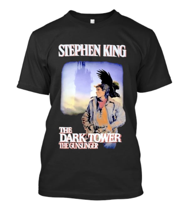 Stephen King The Dark Tower The Gunslinger Artwork With Gunslinger And Raven T-Shirt
