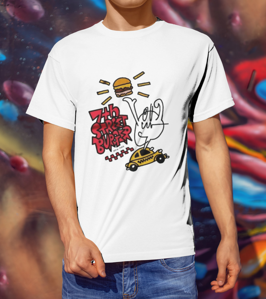 7th Street Burger Taxi With Burger And Sunbeam T-Shirt