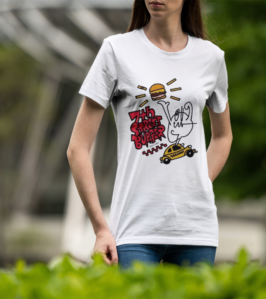 7th Street Burger Taxi With Burger And Sunbeam T-Shirt