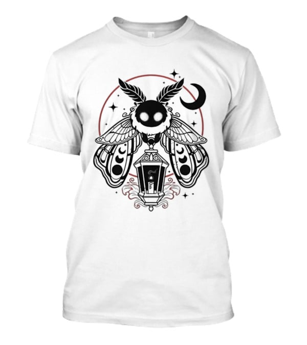 Moth Lantern Moon Occult Gothic Mystical Symbolism T-Shirt