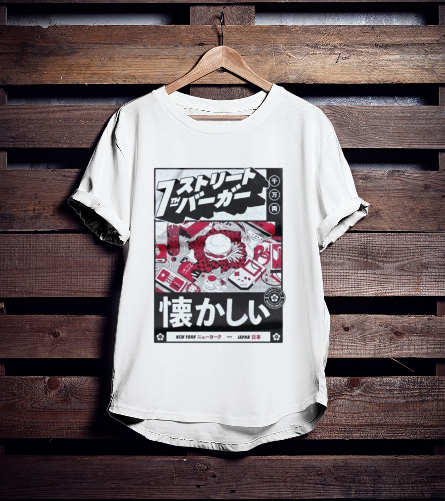 Natsukashii Street Burger New York Japan Retro Gaming T-Shirt
