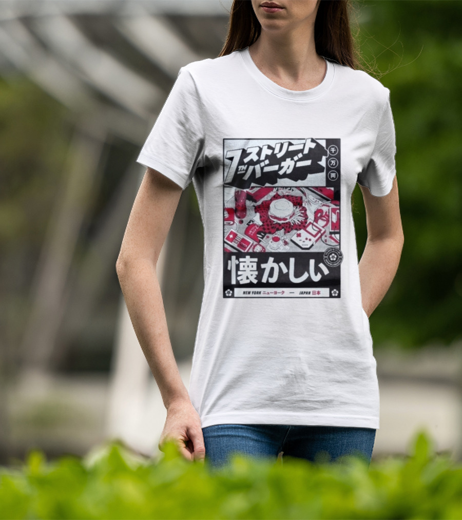 Natsukashii Street Burger New York Japan Retro Gaming T-Shirt