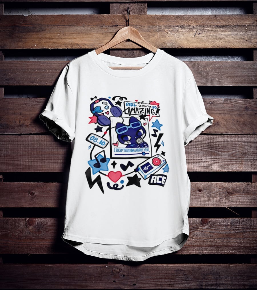 Oh Girl You're So Amazing Ace 0810 Music Style Retro Audio Visuals T-Shirt