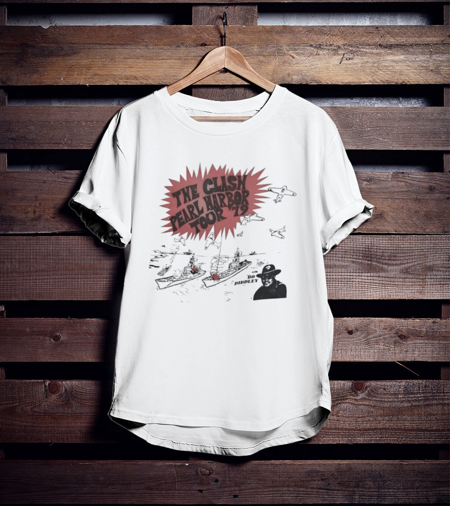 The Clash Pearl Harbor Tour 79 Bo Diddley Live Concert Vintage Punk Rock Music T-Shirt