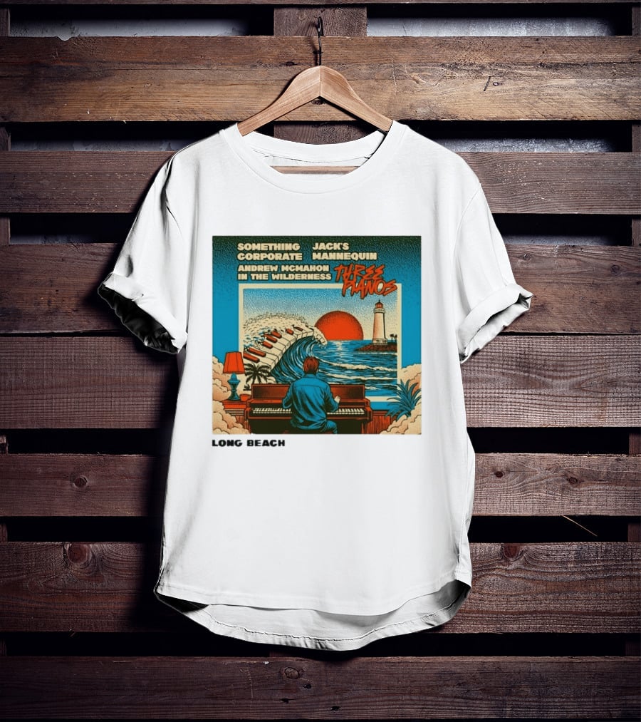 Andrew McMahon Three Pianos Long Beach Concert T-Shirt