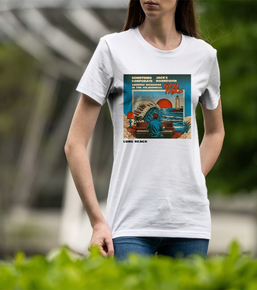 Andrew McMahon Three Pianos Long Beach Concert T-Shirt
