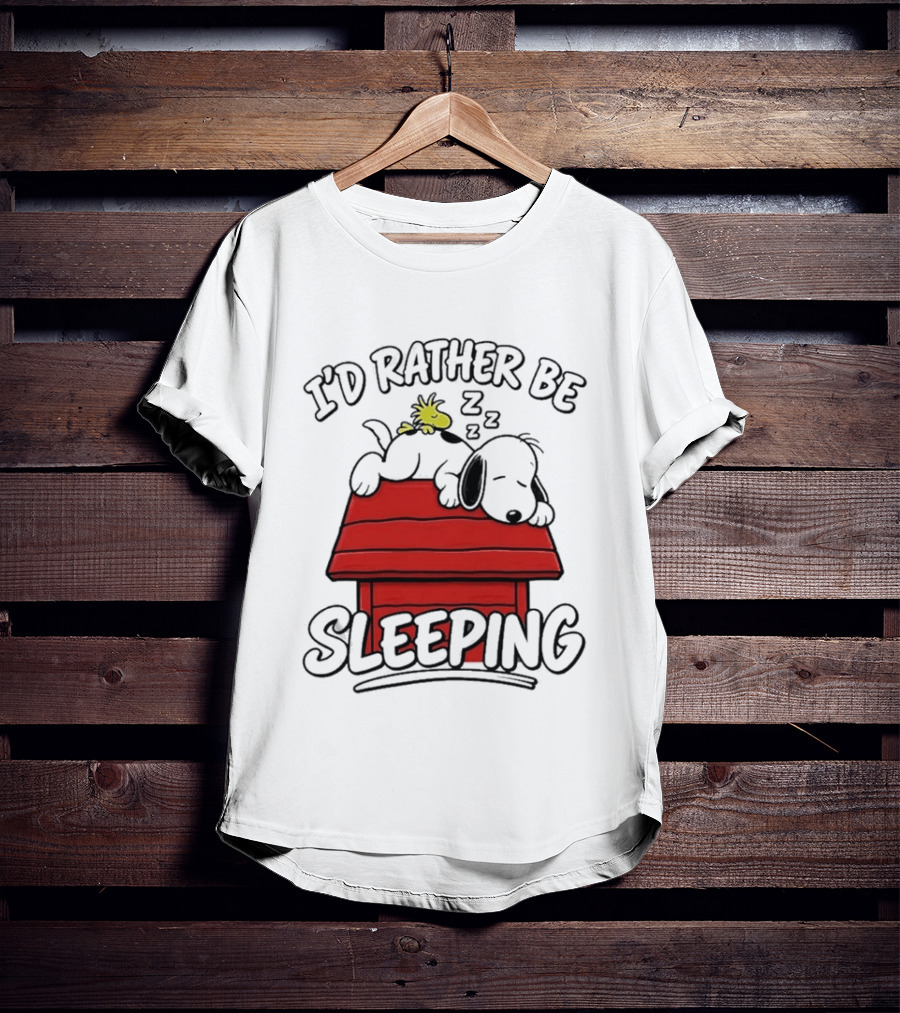 I’d Rather Be Sleeping Snoopy And Woodstock T-Shirt