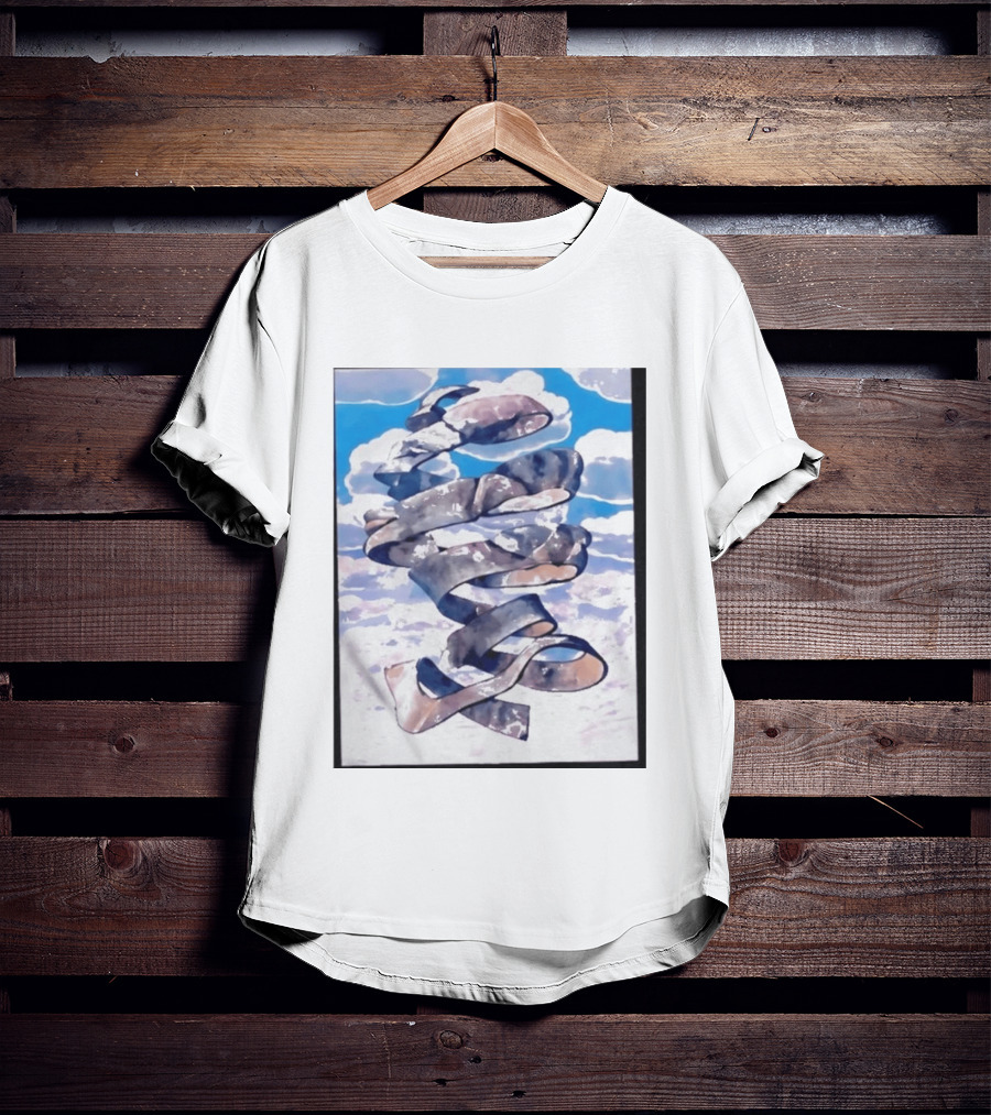 Cloudy Sky Ribbon Twirl T-Shirt