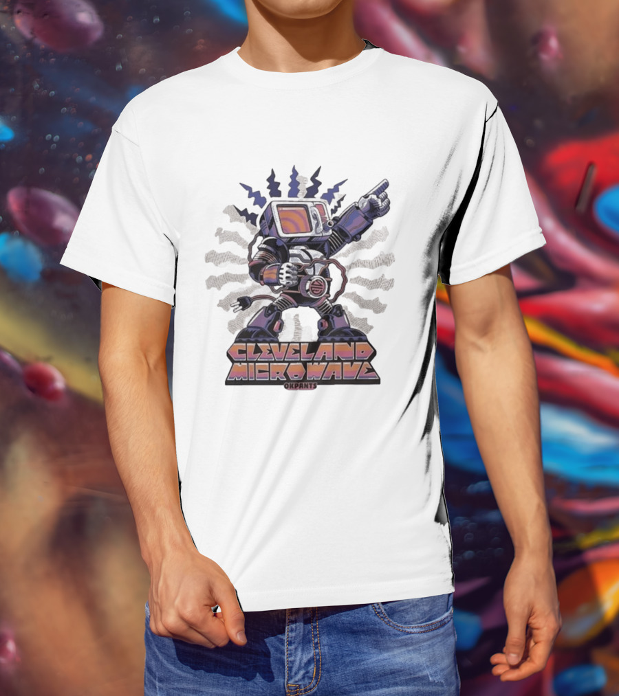 Cleveland Microwave Okpants Retro Robot TV T-Shirt