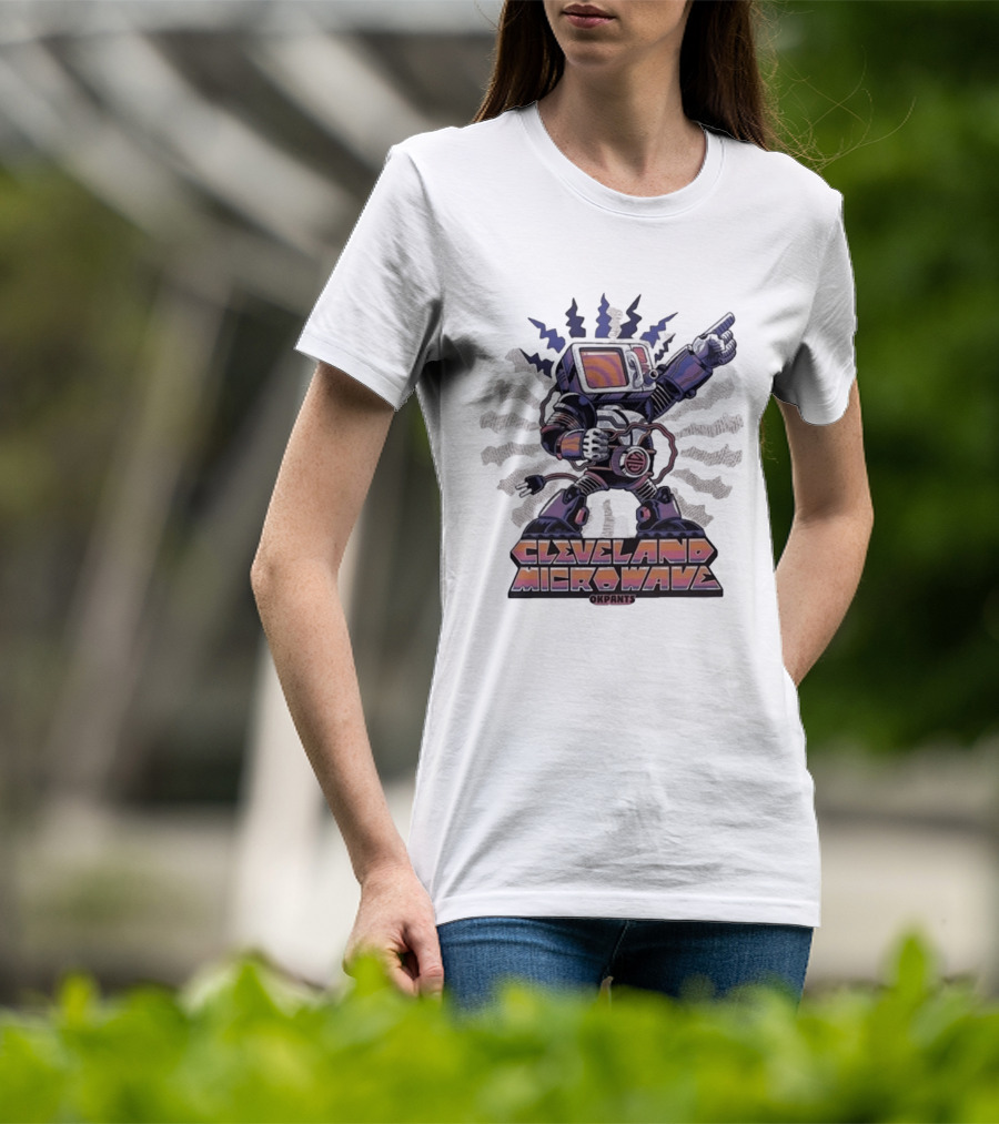 Cleveland Microwave Okpants Retro Robot TV T-Shirt