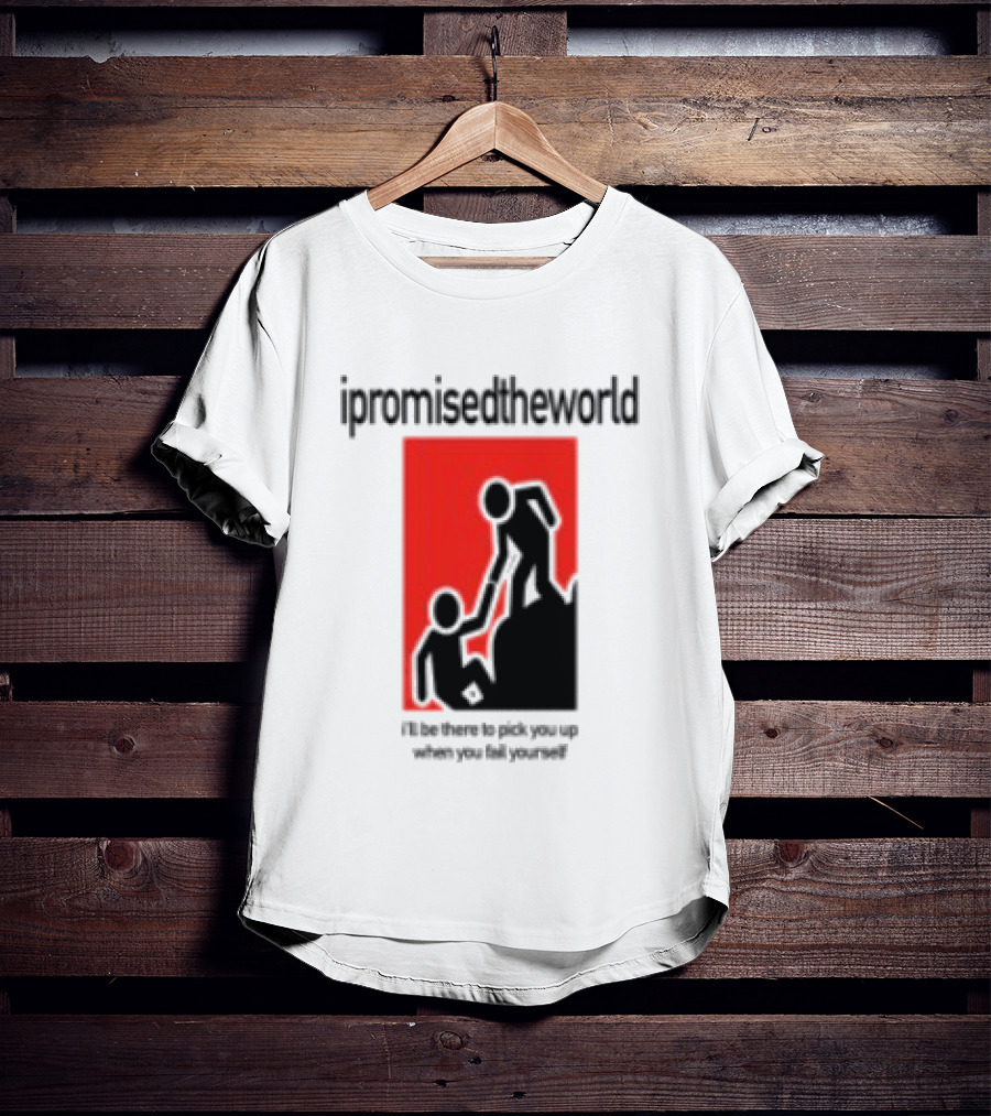 Ipromisedtheworld Helping Hand Support Black Text Red T-Shirt