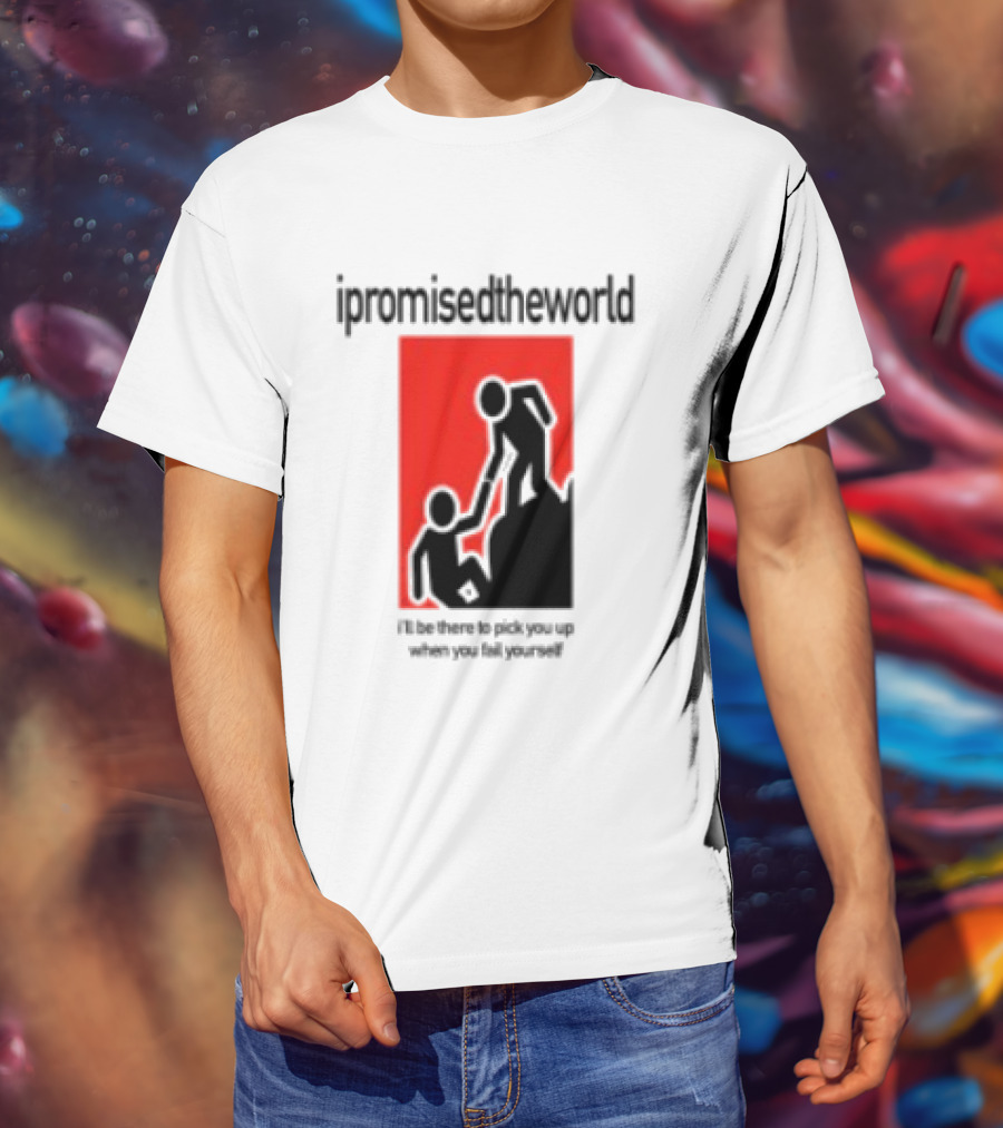 Ipromisedtheworld Helping Hand Support Black Text Red T-Shirt