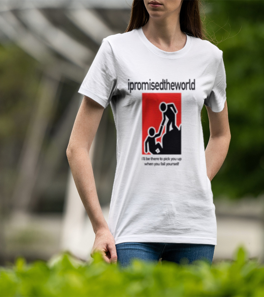 Ipromisedtheworld Helping Hand Support Black Text Red T-Shirt