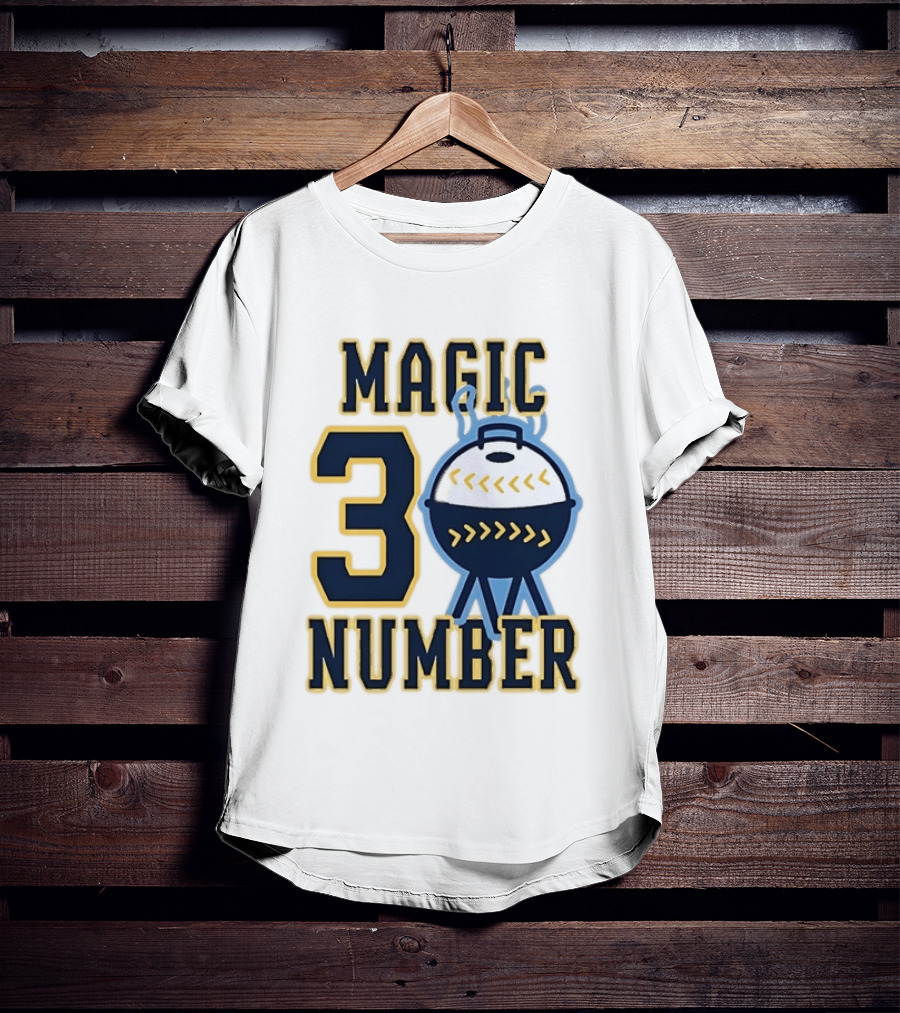 Milwaukee Brewers Magic Number 3 Baseball Grill Sports T-Shirt