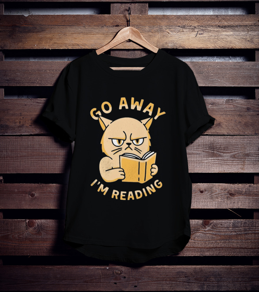 Go Away I'm Reading Grumpy Cat Book Lover T-Shirt