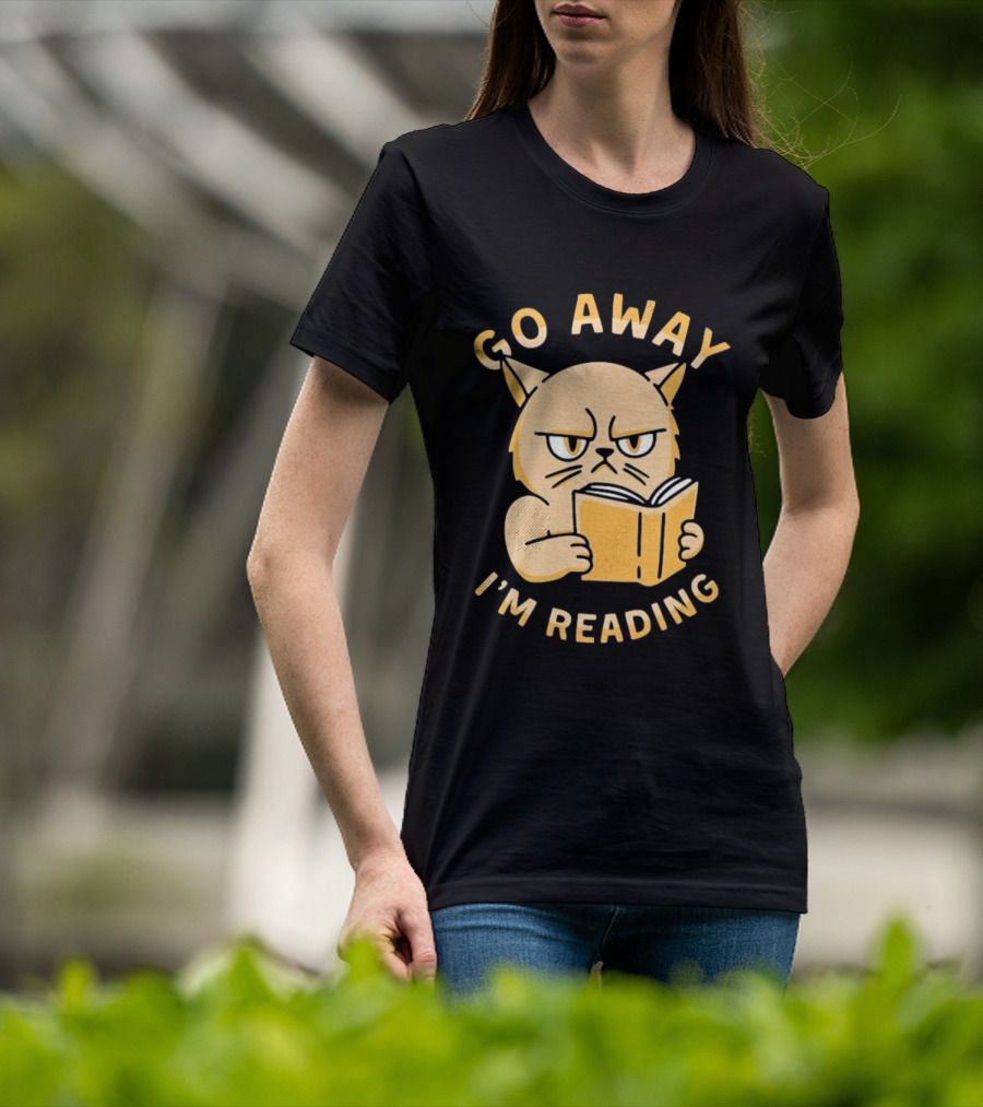 Go Away I'm Reading Grumpy Cat Book Lover T-Shirt