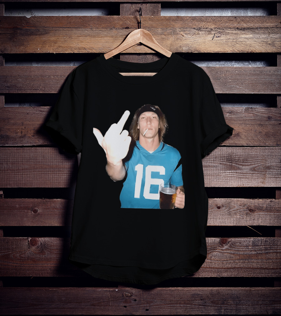 Trevor Lawrence Jersey 16 Middle Finger Beer Cigarette Jacksonville Jaguars T-Shirt