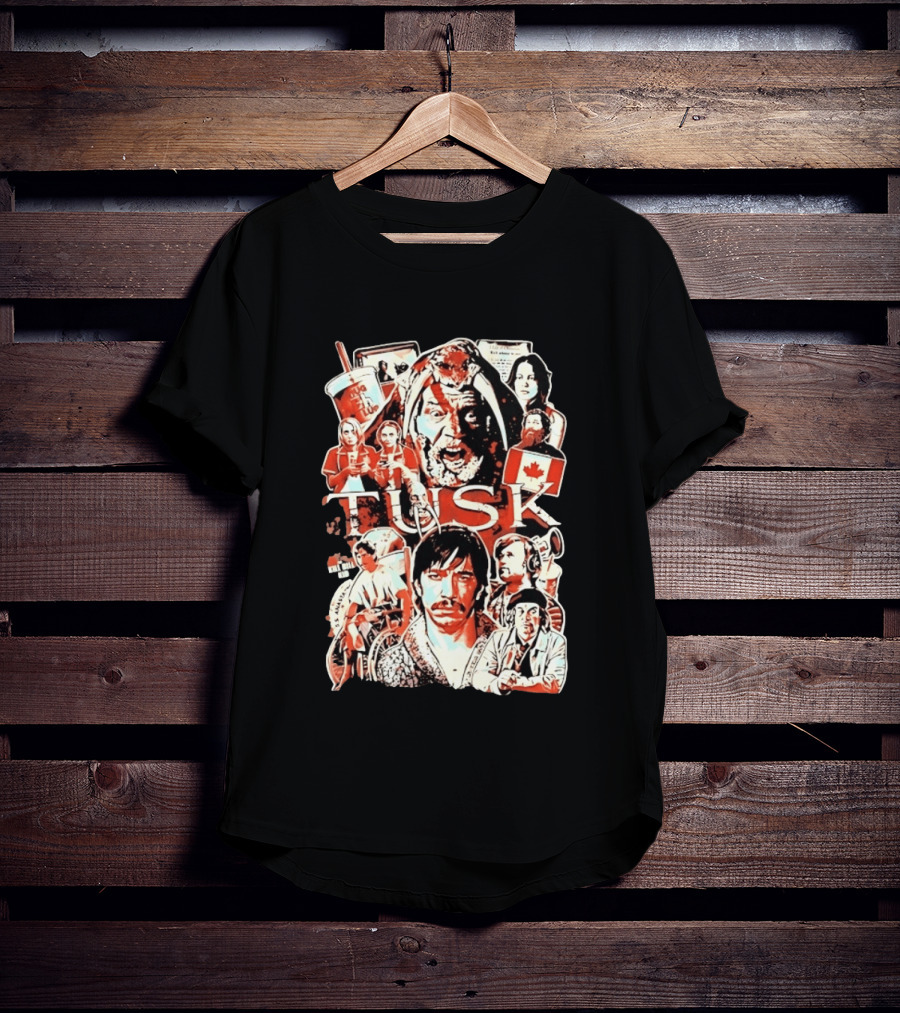 Tusk Movie Kevin Smith Justin Long Cast Collage T-Shirt