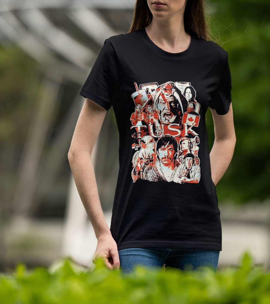 Tusk Movie Kevin Smith Justin Long Cast Collage T-Shirt